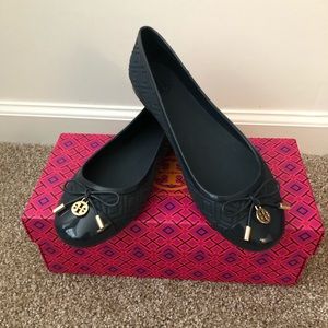 Tory Burch Navy Jelly Ballet Flats Size 8